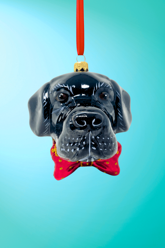 Black Labrador Polish Glass Ornament