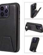 Slim PU Leather Accordion Wallet iPhone Case with Vertical Kickstand black iPhone Case V.I.P Digital Presence