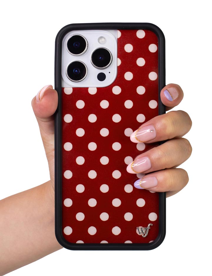 Polka Dot | Burgundy and Cream iPhone Case by Wildflower