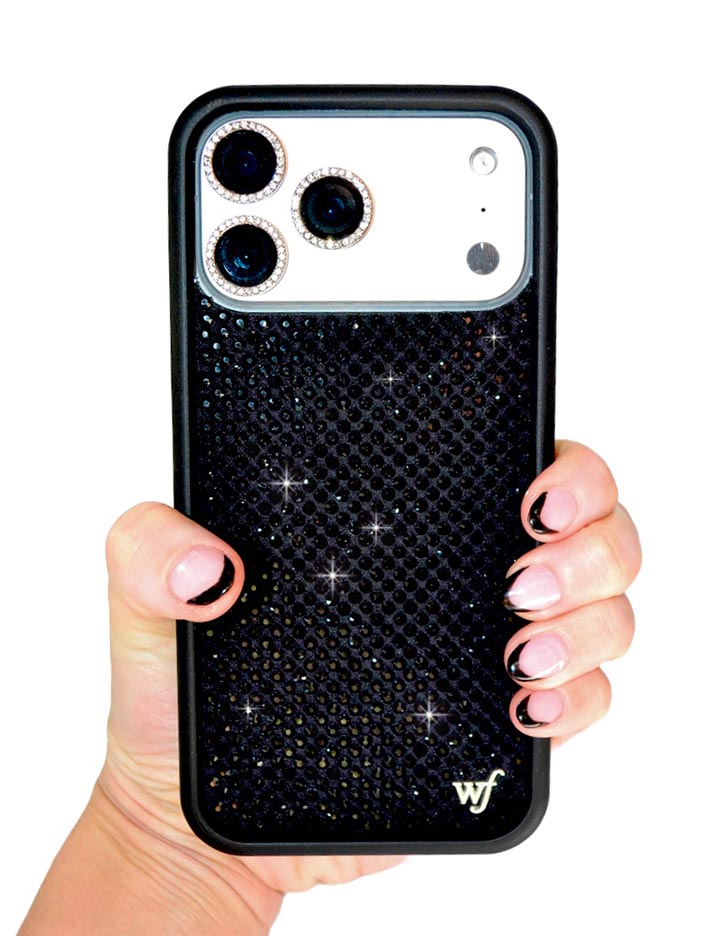 Black Rhinestone iPhone Case by Wildflower