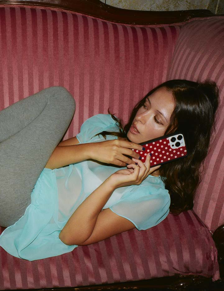 Polka Dot | Burgundy and Cream iPhone Case by Wildflower
