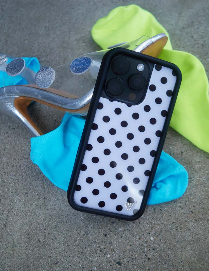 Polka Dot | White and Black iPhone Case iPhone Case Wildflower Cases