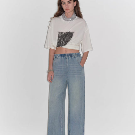 "Dream Street" Cool Lyocell Denim Drape Relaxed Elastic Waist