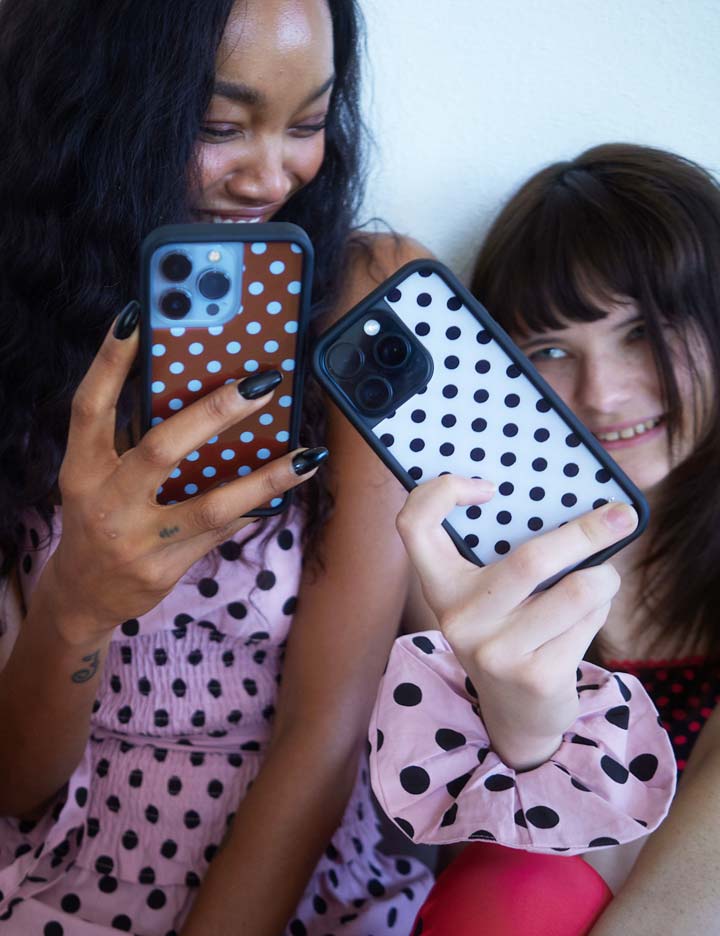 Polka Dot | White and Black iPhone Case iPhone Case Wildflower Cases