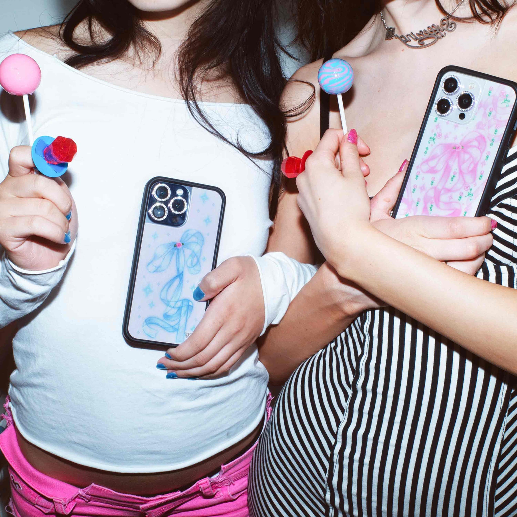 Blue Sparkle Girl iPhone Case