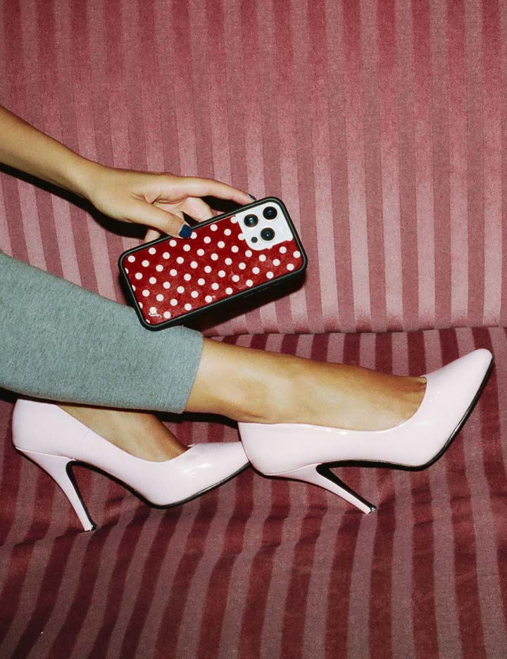 Polka Dot | Burgundy and Cream iPhone Case by Wildflower