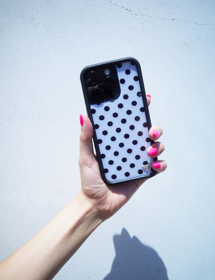 Polka Dot | White and Black iPhone Case iPhone Case Wildflower Cases