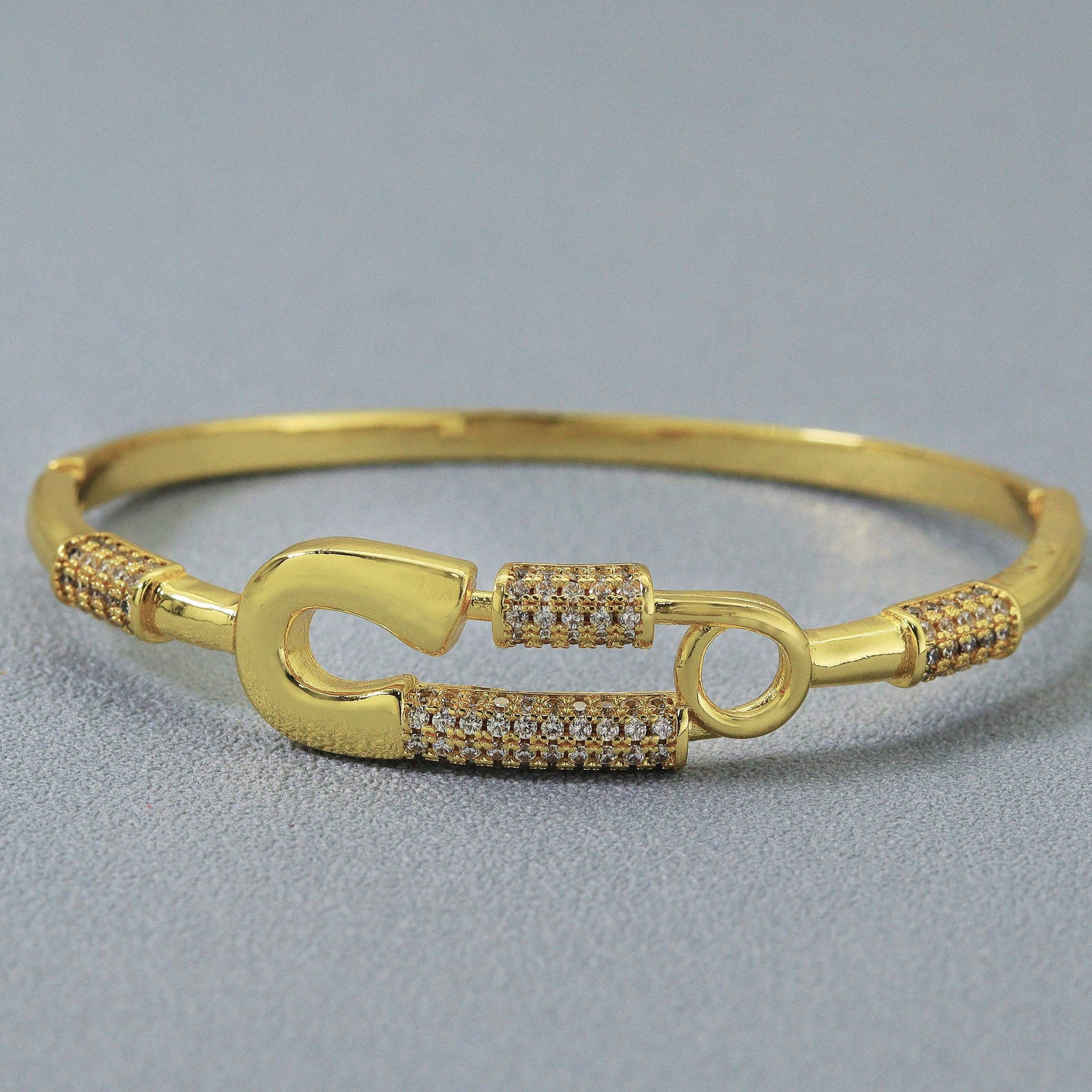 Safety Pin Pave Bracelet