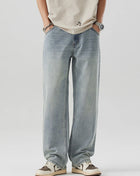 Men's Wash Wide Leg Jeans Nostalgic Orchid Trendsi