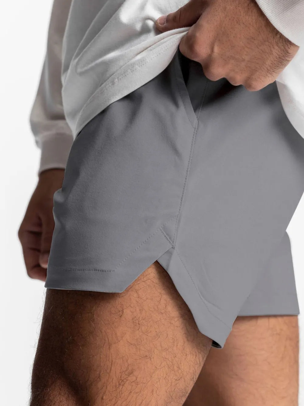 Men's Elastic Waist Active Short Shorts Gray Trendsi