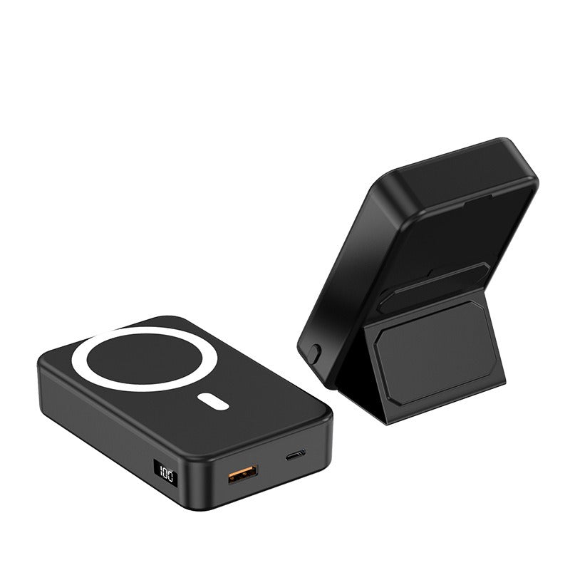 Fast Charging Portable 10000mah Wireless Magnetic Power Bank with mini Stand 22.5W A27-2 bracket 20000 black V.I.P Digital Presence