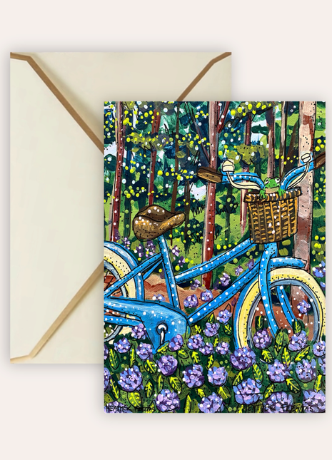 Blue Bike Fine Art Greeting Card