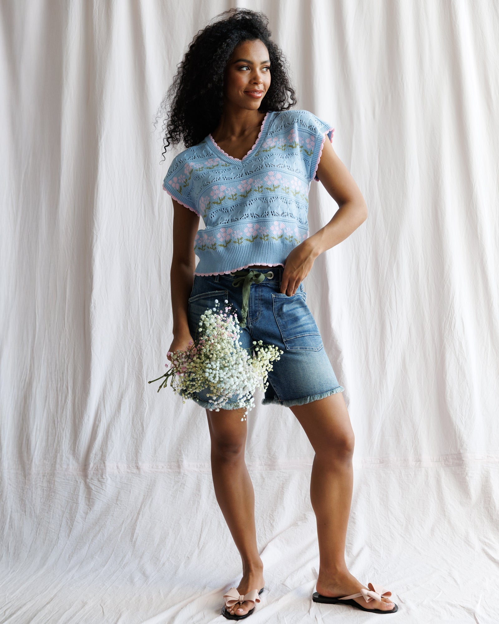 Pink Posies Sweater