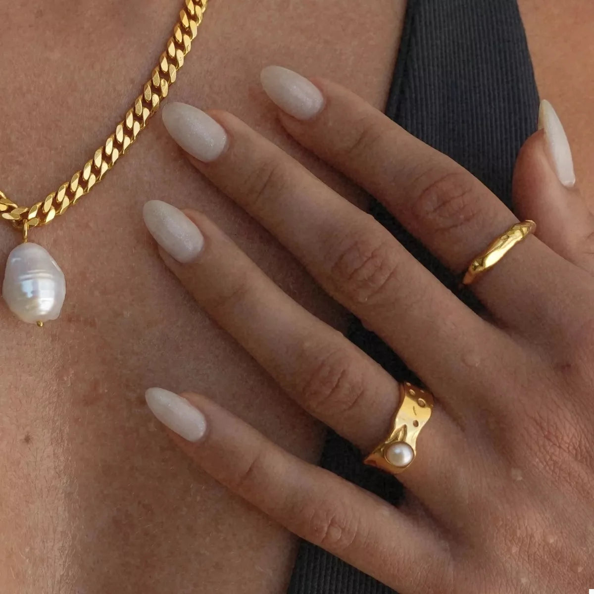 Beautiful Pearl Ring 18K Gold-Plated Rings Trendsi