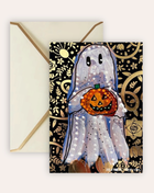 Gold Glam Ghost Fine Art Greeting Card
