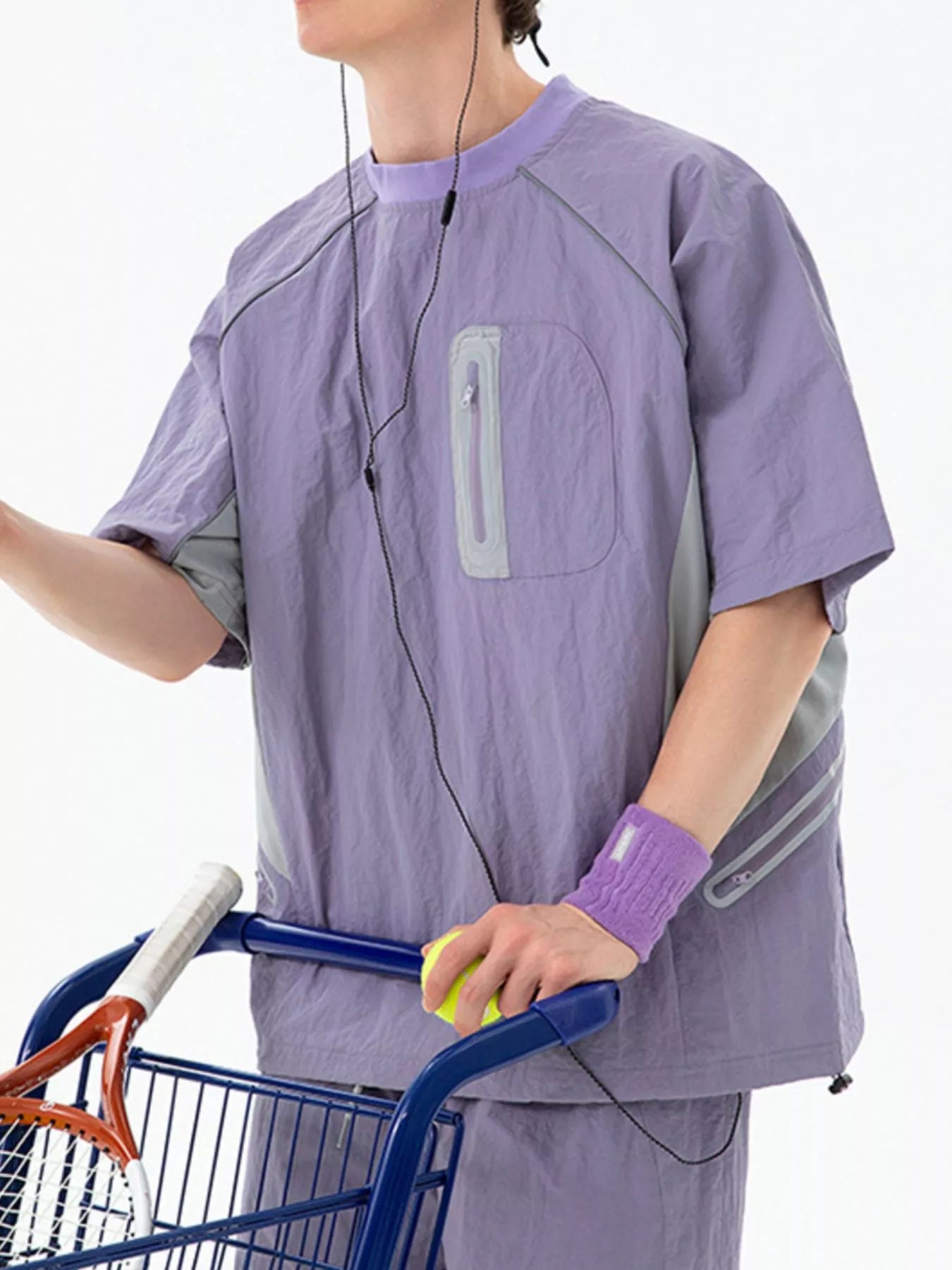 Men's Contrast Round Neck Half Sleeve Active T-Shirt Trendsi