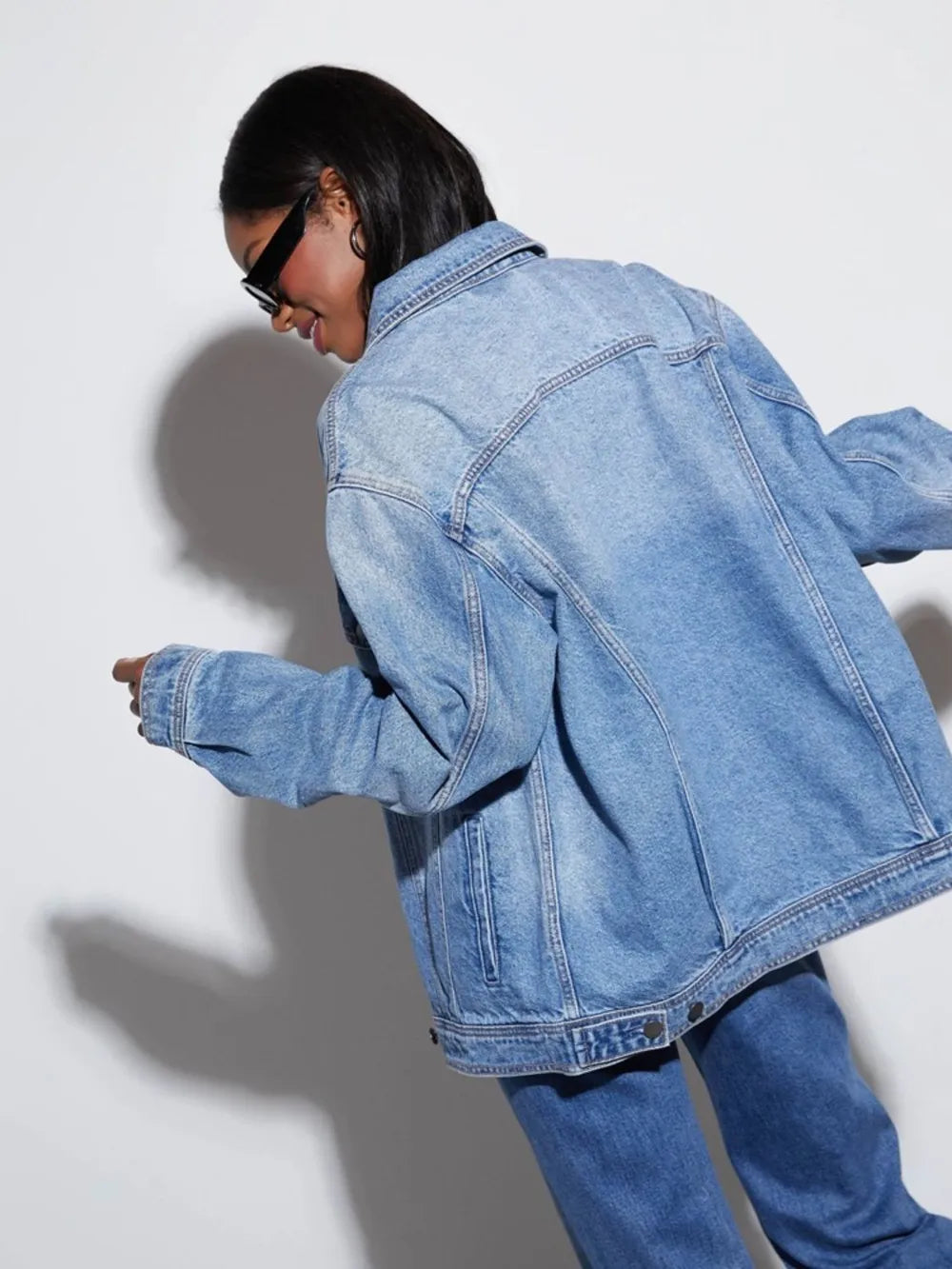 The Oversized Button-up Denim Jacket Outerwear Trendsi