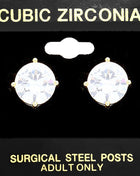 11mm Round CZ Stud Earrings