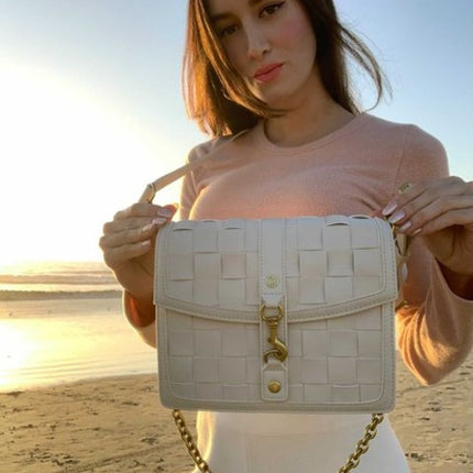 Daisy White Vegan Shoulder & Crossbody Bag