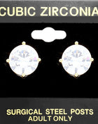 12mm Round CZ Stud Earrings