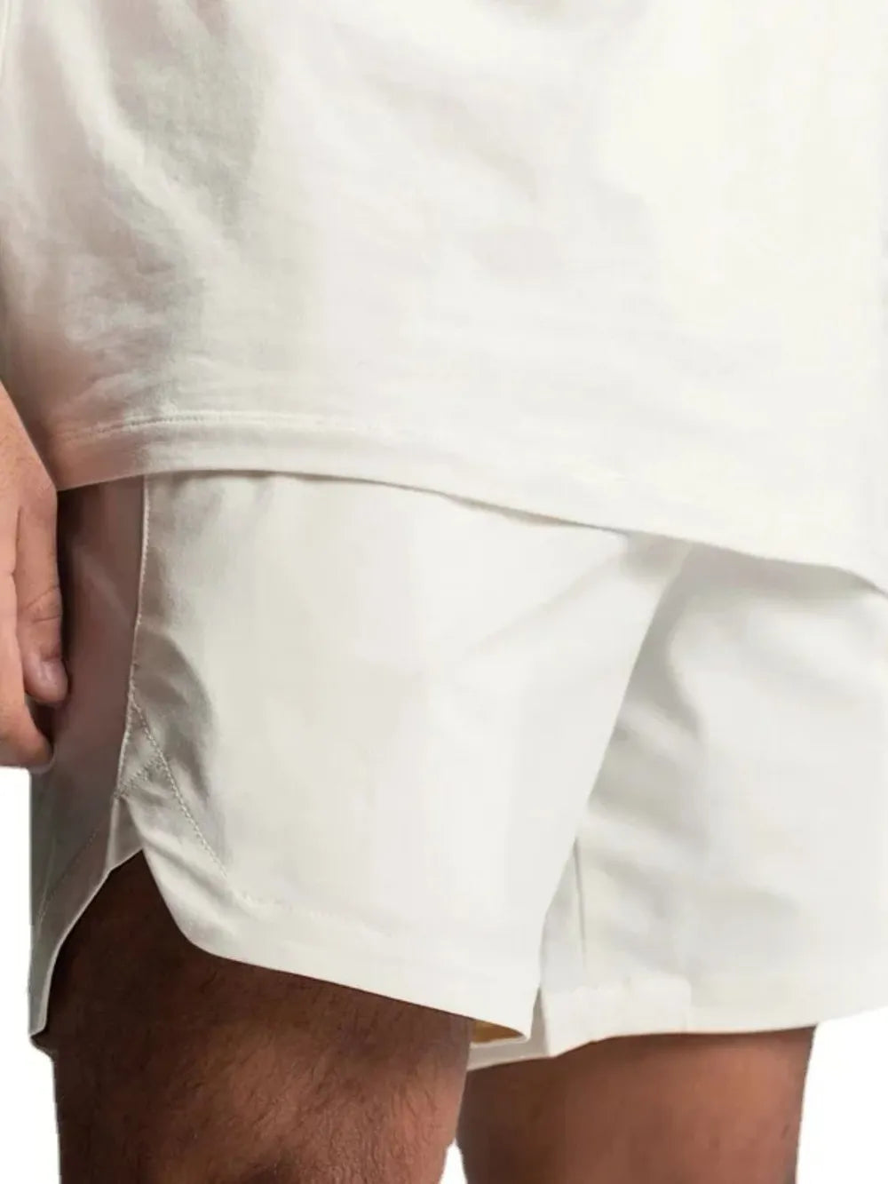 Men's Elastic Waist Active Short Shorts White Trendsi