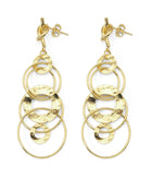 Gold Filled Long Circles Link Knot Dangle Earrings, Sku#Y782