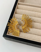 18k Gold plated Steel Inlaid Statement Zircon Stud Earrings Trendsi