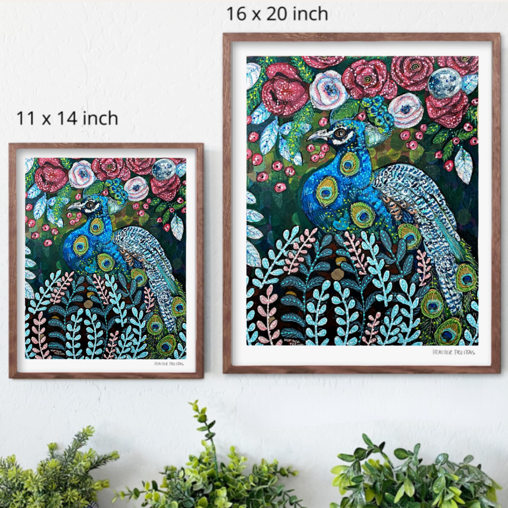 Blue Boy Peacock Hand Signed Fine Art Print