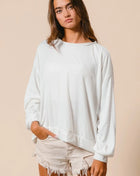 BiBi Loop Terry Pull Over With Cut Edge Band IVORY Trendsi