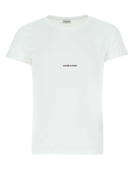 Saint Laurent Men White Cotton T-Shirt