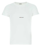 Saint Laurent Men White Cotton T-Shirt