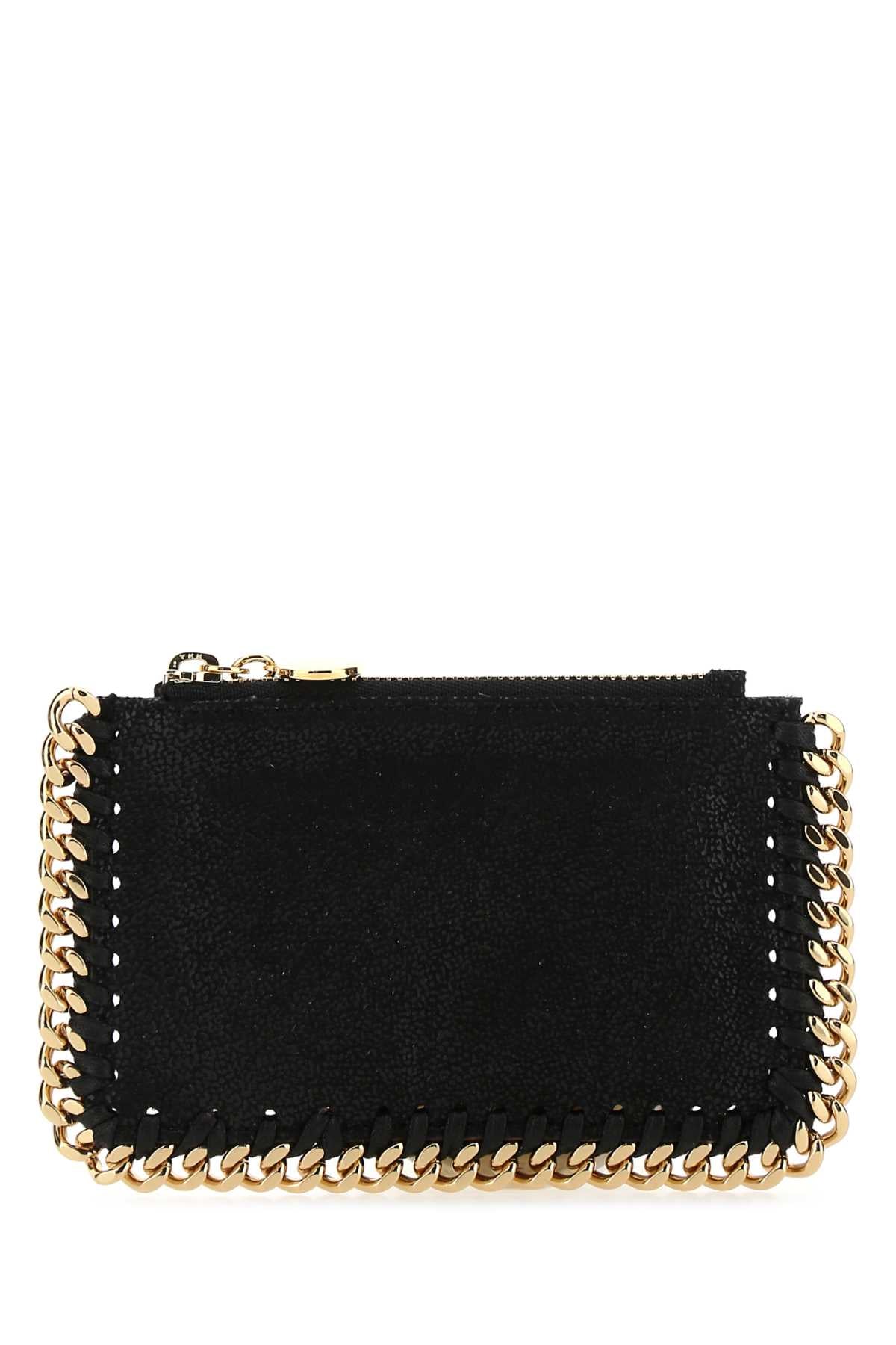 Stella Mccartney Women Black Shaggy Deer Falabella Card Holder Accessories / Wallets Luosophy