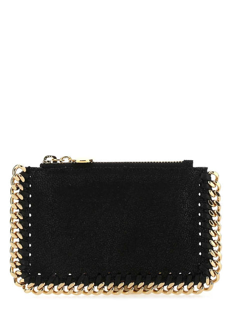 Stella Mccartney Women Black Shaggy Deer Falabella Card Holder Accessories / Wallets Luosophy