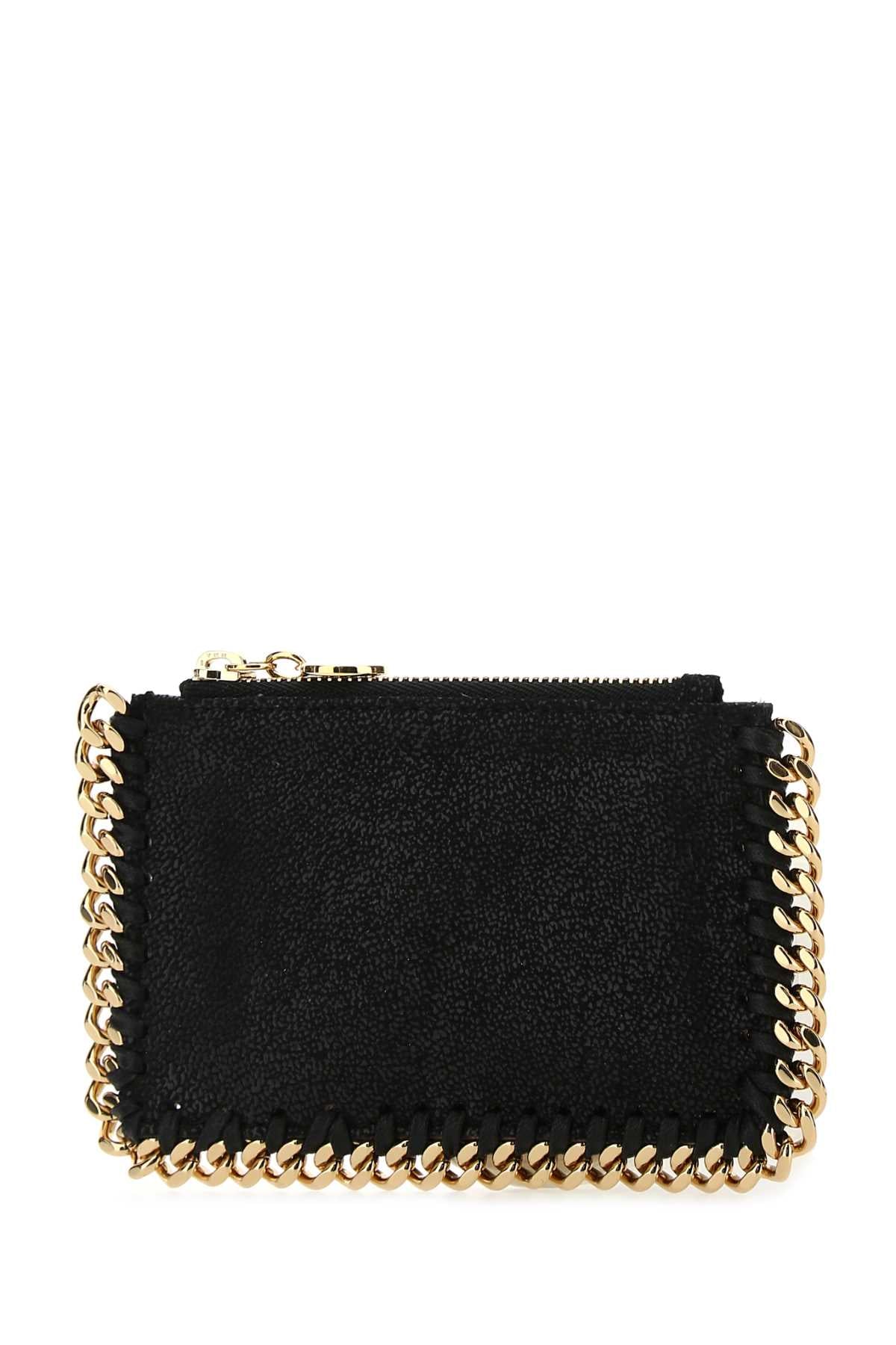 Stella Mccartney Women Black Shaggy Deer Falabella Card Holder Accessories / Wallets Luosophy
