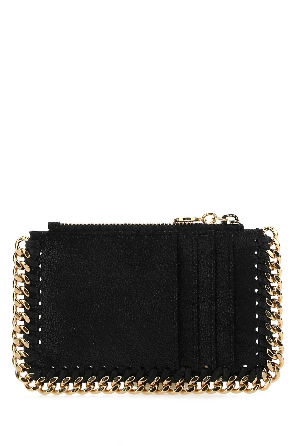 Stella Mccartney Women Black Shaggy Deer Falabella Card Holder Accessories / Wallets Luosophy