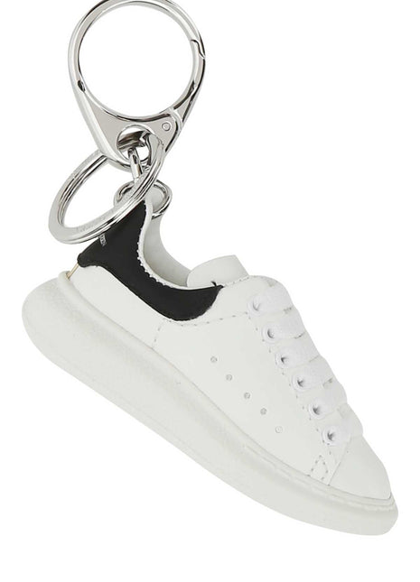 Alexander Mcqueen Men White Leather Key Ring