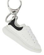 Alexander Mcqueen Men White Leather Key Ring