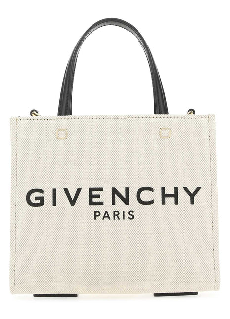 Givenchy Women Ivory Canvas Mini G-Tote Handbag