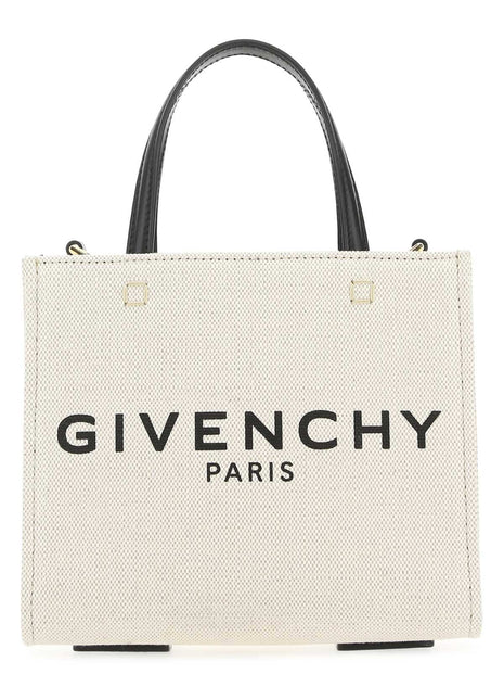 Givenchy Women Ivory Canvas Mini G-Tote Handbag