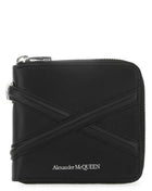 Alexander Mcqueen Men Black Leather Wallet