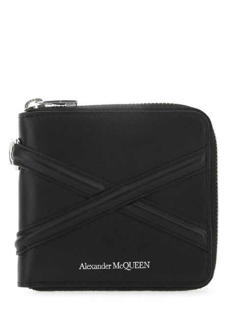 Alexander Mcqueen Men Black Leather Wallet