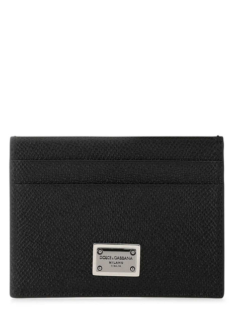 Dolce & Gabbana Men Black Leather Card Holder