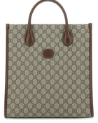 Gucci Men Gg Supreme Fabric And Leather Handbag