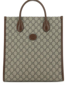 Gucci Men Gg Supreme Fabric And Leather Handbag