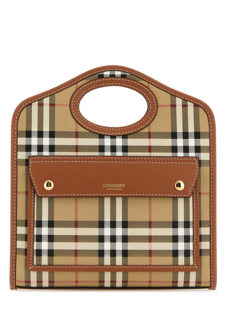 Burberry Women Printed Canvas And Leather Mini Pocket Handbag