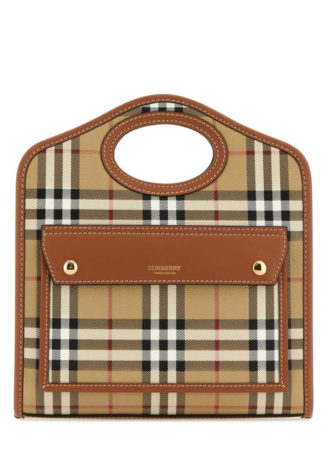 Burberry Women Printed Canvas And Leather Mini Pocket Handbag