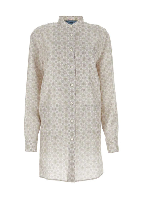 Prada Women Printed Silk Shirt Dress
