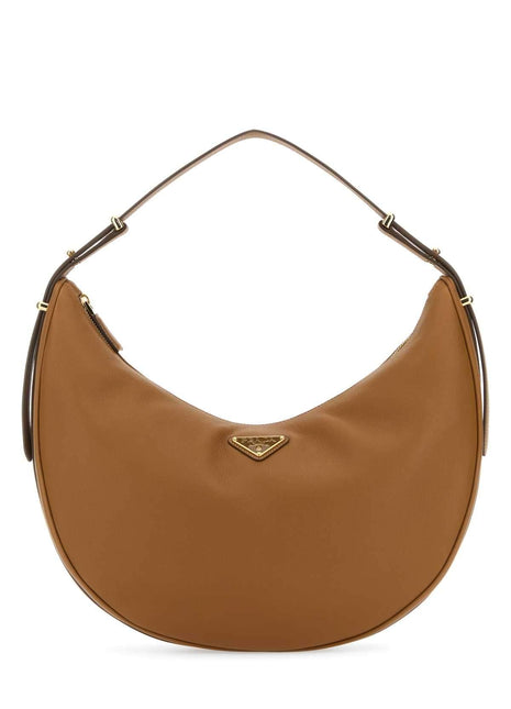 Prada Women Caramel Leather Big Arquã¨ Handbag