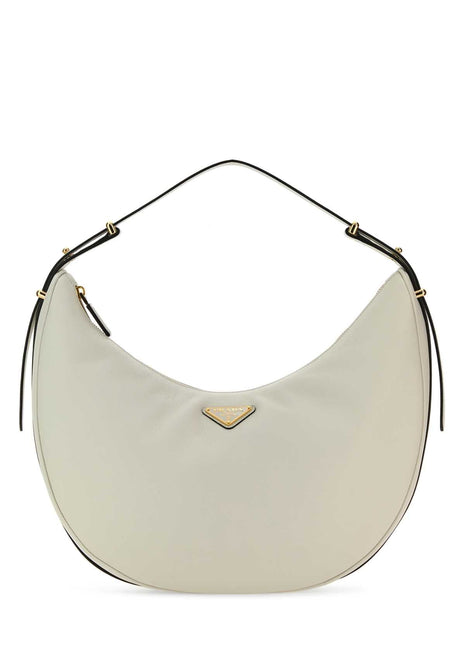 Prada Women White Leather Big Arquã¨ Handbag