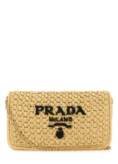 Prada Women Raffia Crossbody Bag